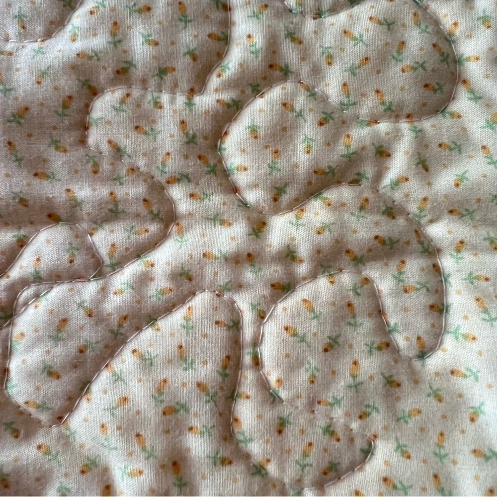 New Handmade Baby Quilt  32”x46” – Cotton Patchwork, Lilac Border